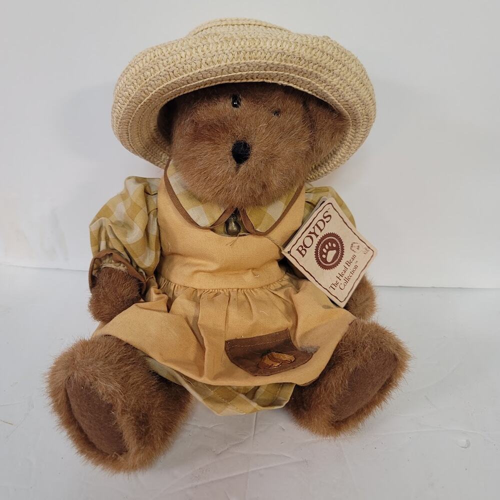Vintage Boyds Bears Head Bean Collection Gretchen Marie Pearsley Plush With Tag